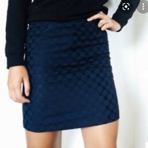 Banana Republic Navy Dot Pencil Skirt, 0